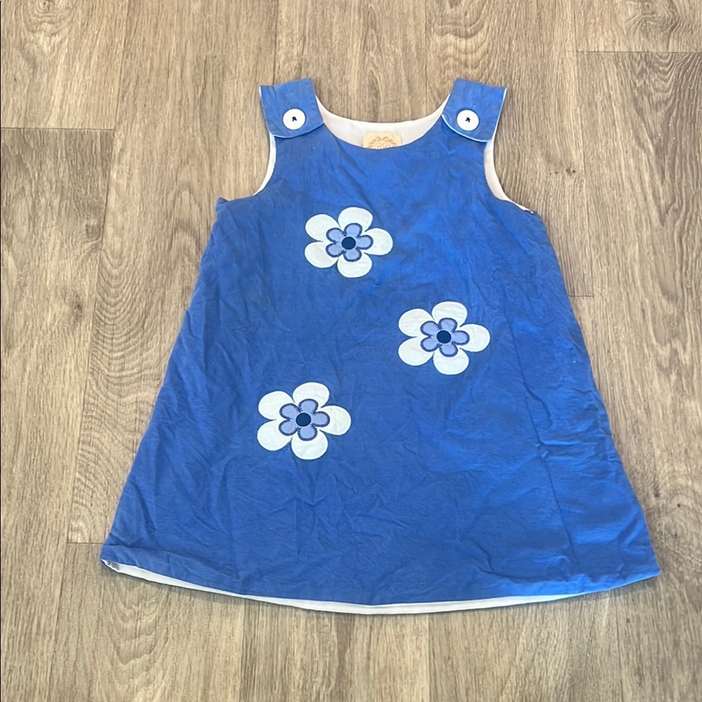 TBBC Blue Cord Jumper with Floral Design